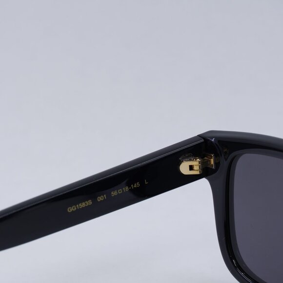 Gucci GG1583S 001 Sunglasses Black Square Frame, Grey Lenses - Picture 7 of 11